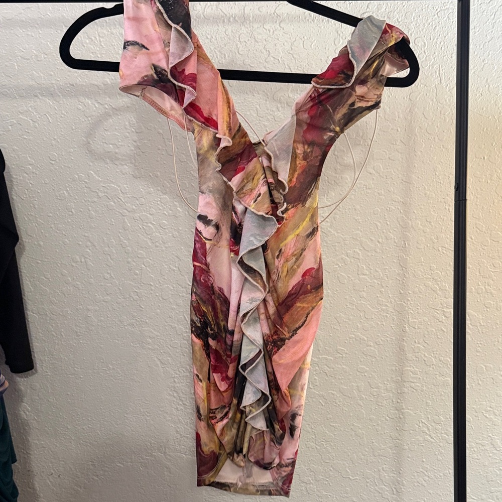 Elegant Multicolor Ruffle Dress